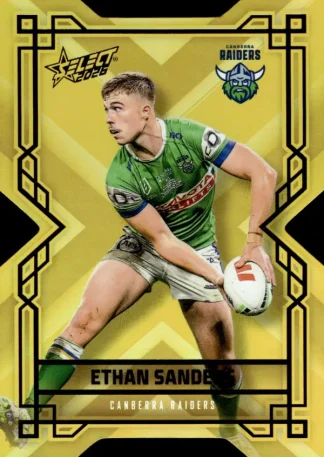 2026 NRL League Heroes Colours Die-Cut Gold - CDG017 Ethan Sanders Canberra Raiders
