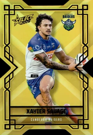 2026 NRL League Heroes Colours Die-Cut Gold - CDG018 Xavier Savage Canberra Raiders