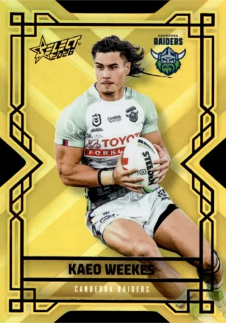 2026 NRL League Heroes Colours Die-Cut Gold - CDG025 Kaeo Weekes Canberra Raiders
