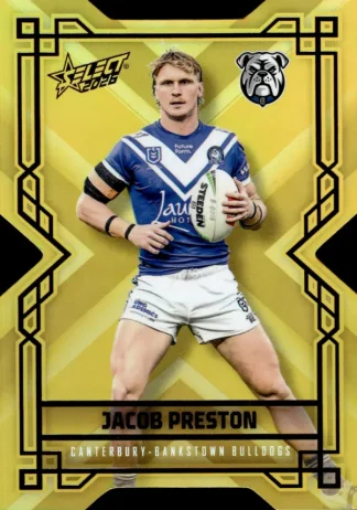 2026 NRL League Heroes Colours Die-Cut Gold - CDG036 Jacob Preston Canterbury Bulldogs