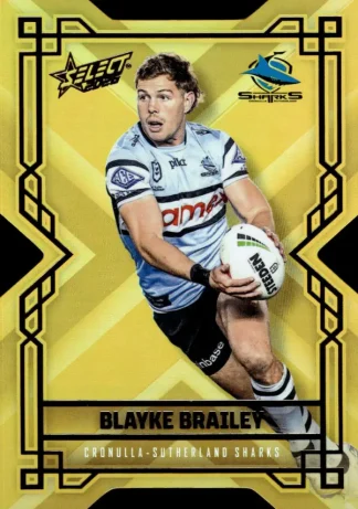 2026 NRL League Heroes Colours Die-Cut Gold - CDG040 Blayke Brailey Cronulla Sharks