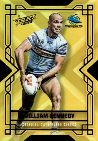 2026 NRL League Heroes Colours Die-Cut Gold - CDG046 William Kennedy Cronulla Sharks