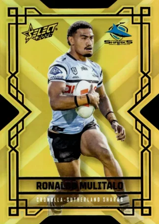 2026 NRL League Heroes Colours Die-Cut Gold - CDG048 Ronaldo Mulitalo Cronulla Sharks