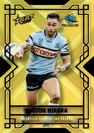 2026 NRL League Heroes Colours Die-Cut Gold - CDG049 Briton Nikora Cronulla Sharks