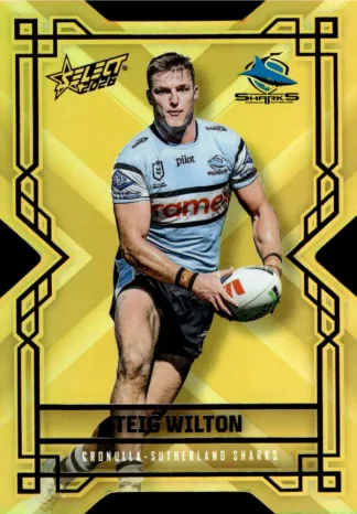 2026 NRL League Heroes Colours Die-Cut Gold - CDG052 Teig Wilton Cronulla Sharks