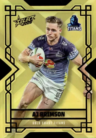 2026 NRL League Heroes Colours Die-Cut Gold - CDG066 AJ Brimson Gold Coast Titans