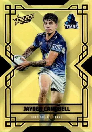 2026 NRL League Heroes Colours Die-Cut Gold - CDG067 Jayden Campbell Gold Coast Titans