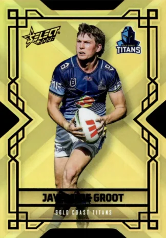2026 NRL League Heroes Colours Die-Cut Gold - CDG069 Jaylan De Groot Gold Coast Titans