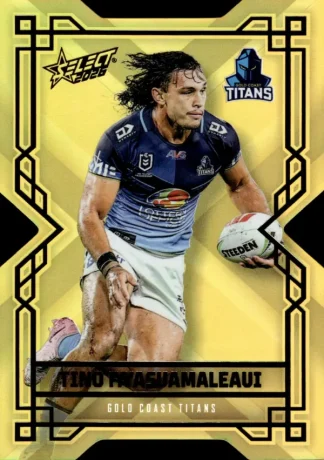 2026 NRL League Heroes Colours Die-Cut Gold - CDG070 Tino Fa'asuamaleaui Gold Coast Titans