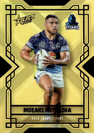 2026 NRL League Heroes Colours Die-Cut Gold - CDG073 Moeaki Fotuaika Gold Coast Titans
