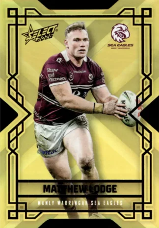 2026 NRL League Heroes Colours Die-Cut Gold - CDG085 Matthew Lodge Manly Sea Eagles