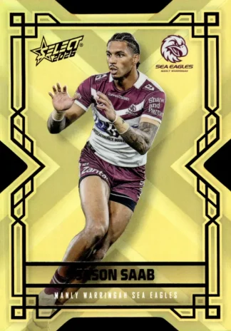 2026 NRL League Heroes Colours Die-Cut Gold - CDG088 Jason Saab Manly Sea Eagles