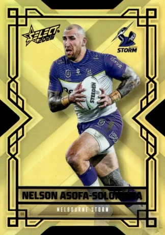 2026 NRL League Heroes Colours Die-Cut Gold - CDG092 Nelson Asofa-Solomona Melbourne Storm