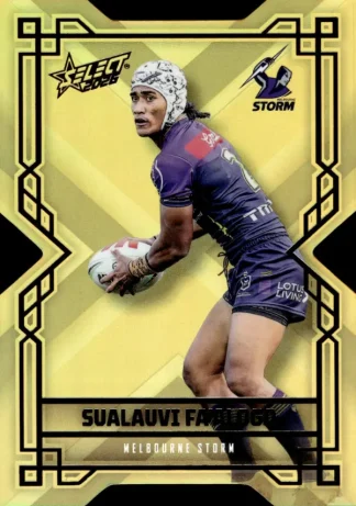 2026 NRL League Heroes Colours Die-Cut Gold - CDG095 Sualauvi Fa’alogo Melbourne Storm