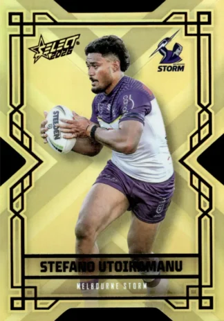 2026 NRL League Heroes Colours Die-Cut Gold - CDG104 Stefano Utoikamanu Melbourne Storm