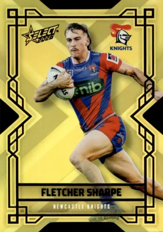 2026 NRL League Heroes Colours Die-Cut Gold - CDG116 Fletcher Sharpe Newcastle Knights