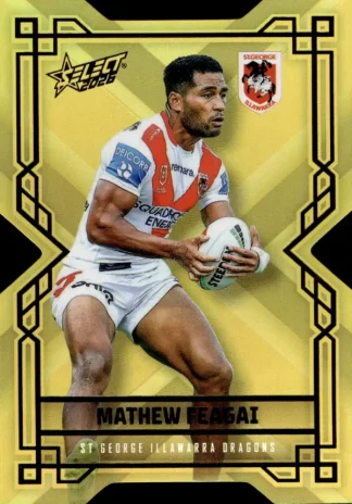 2026 NRL League Heroes Colours Die-Cut Gold - CDG171 Mathew Feagai St George Dragons