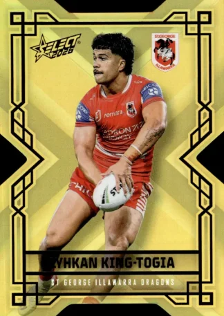 2026 NRL League Heroes Colours Die-Cut Gold - CDG177 Lyhkan King-Togia St George Dragons