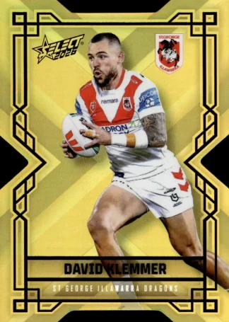 2026 NRL League Heroes Colours Die-Cut Gold - CDG178 David Klemmer St George Dragons