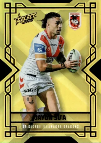 2026 NRL League Heroes Colours Die-Cut Gold - CDG181 Jaydn Su`a St George Dragons