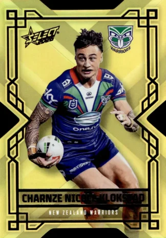 2026 NRL League Heroes Colours Die-Cut Gold - CDG205 Charnze Nicoll-Klokstad Warriors