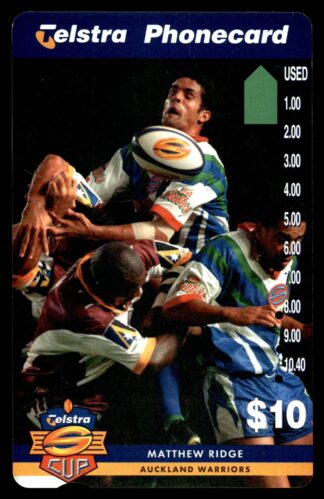 1997 Telstra Super League Phonecard - Auckland Warriors - Matthew Ridge