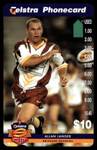 1997 Telstra Super League Phonecard - Brisbane Broncos - Allan Langer
