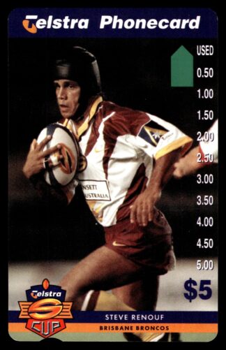 1997 Telstra Super League Phonecard - Brisbane Broncos - Steve Renouf