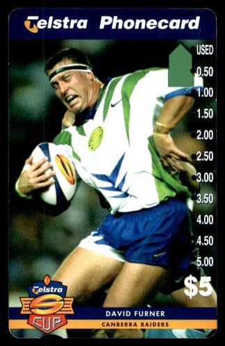 1997 Telstra Super League Phonecard - Canberra Raiders - David Furner