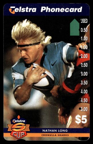 1997 Telstra Super League Phonecard - Cronulla Sharks - Nathan Long