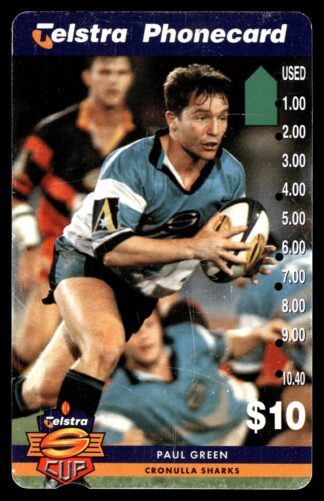 1997 Telstra Super League Phonecard - Cronulla Sharks - Paul Green