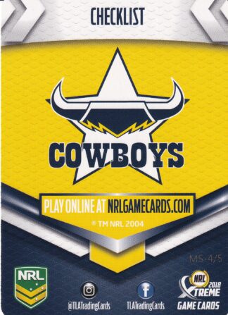 2018 NRL Xtreme Team Master Set #4 - North QLD Cowboys