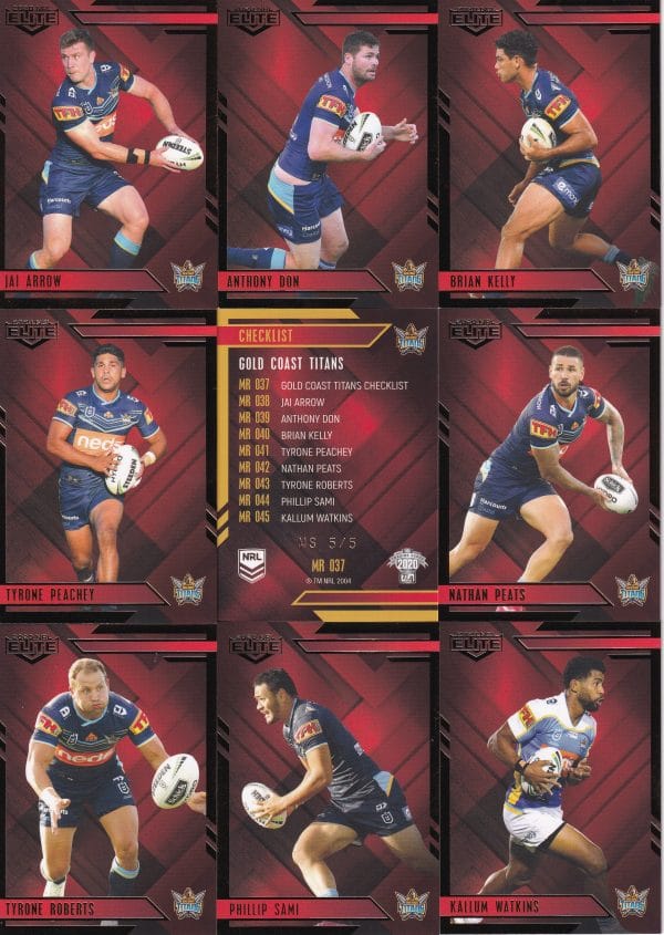2020 NRL Elite Team Master Set #5 - Gold Coast Titans - Image 6