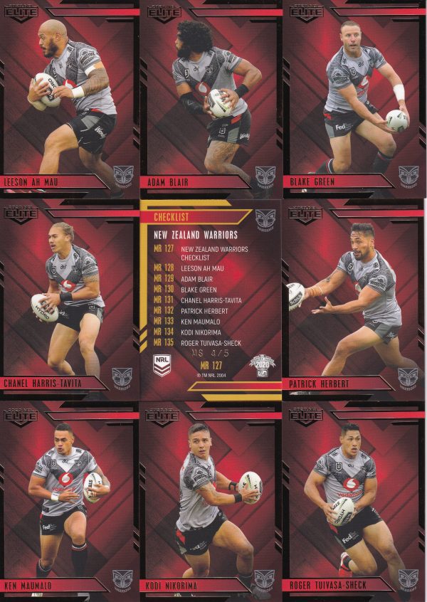 2020 NRL Elite Team Master Set #4 - Warriors - Image 10