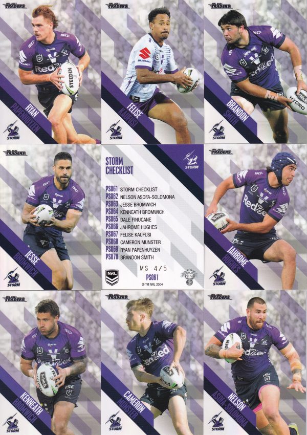 2021 NRL Traders Team Master Set #4 - Melbourne Storm - Image 3