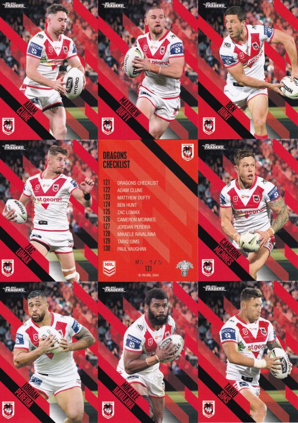 2021 NRL Traders Team Master Set #4 - St George Dragons - Image 2