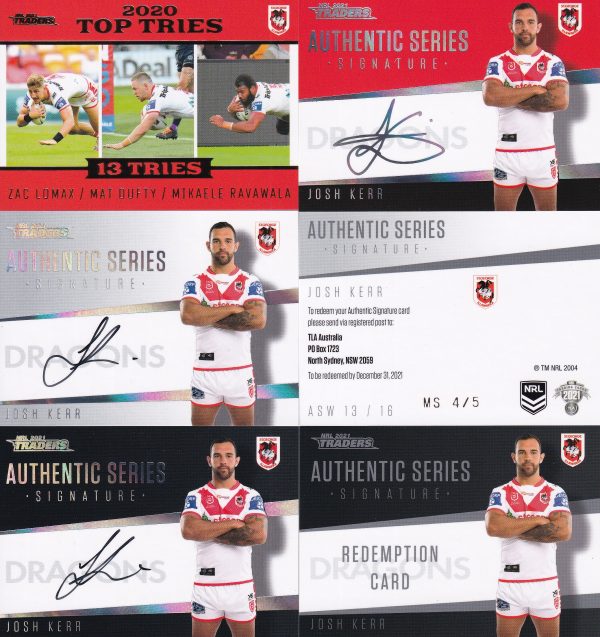 2021 NRL Traders Team Master Set #4 - St George Dragons - Image 8