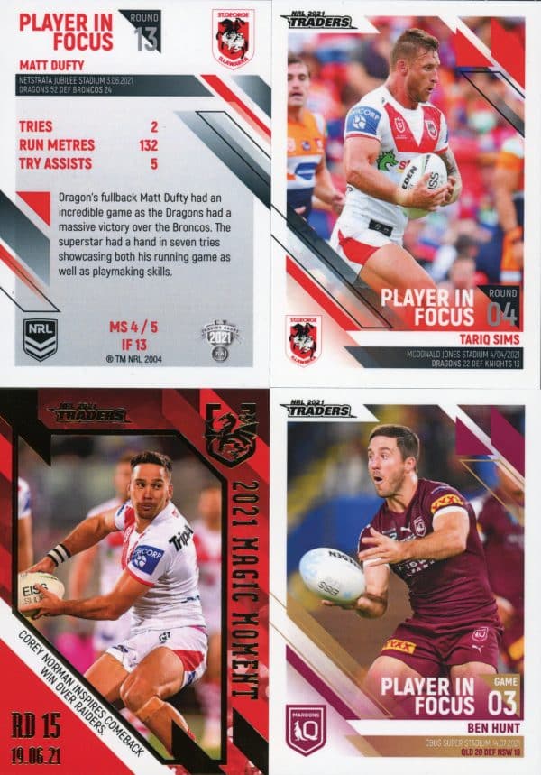 2021 NRL Traders Team Master Set #4 - St George Dragons - Image 9