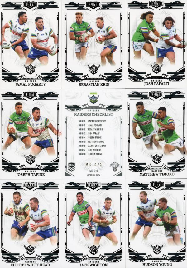 2023 NRL Elite Team Master Set #4 - Canberra Raiders - Image 13