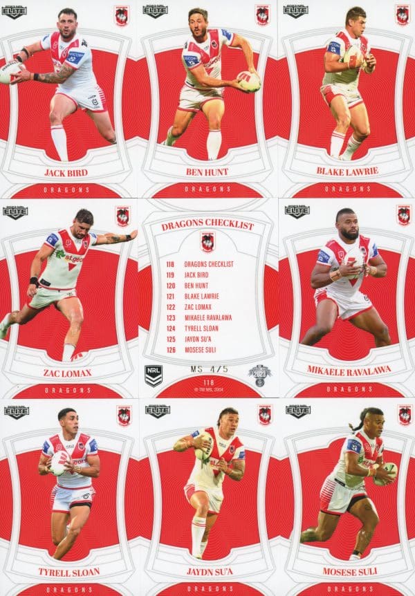 2023 NRL Elite Team Master Set #4 - St George Dragons - Image 2
