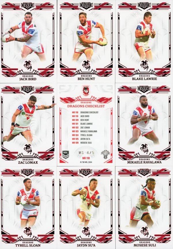 2023 NRL Elite Team Master Set #4 - St George Dragons - Image 8