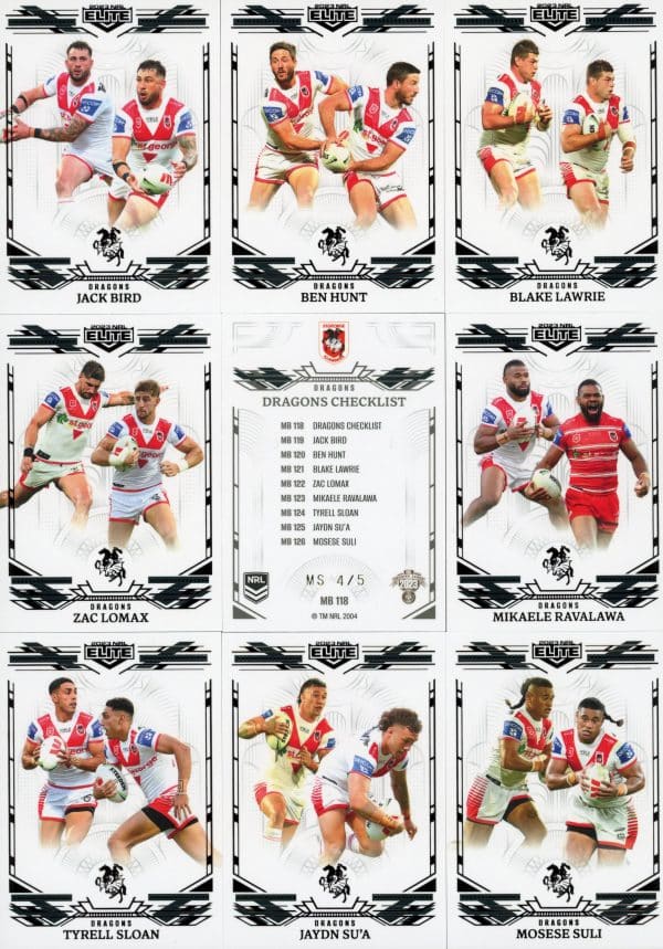 2023 NRL Elite Team Master Set #4 - St George Dragons - Image 11