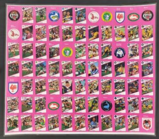 1988 Scanlens - Common Card Uncut Sheet