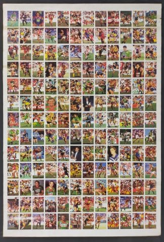 1992 Rugby League Uncut Sticker Sheet