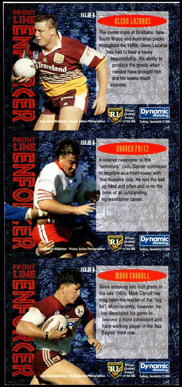 1995 Dynamic Series 2 - Frontline Enforcers FE01 - FE06 Uncut Sheets - Image 2