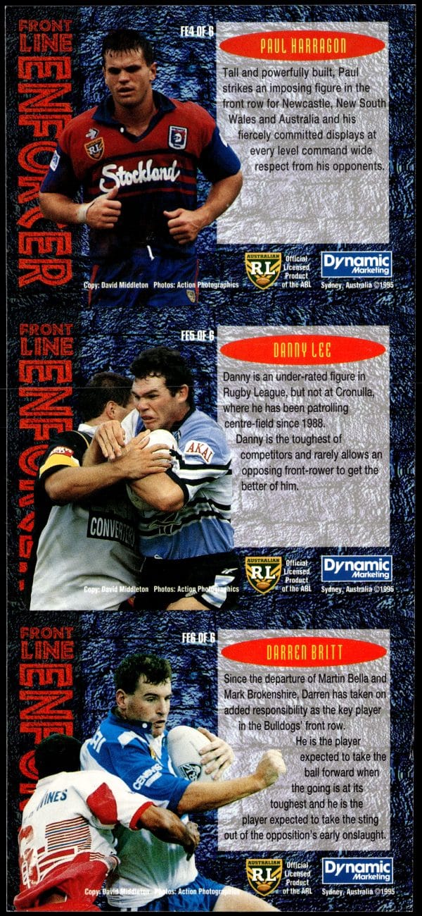 1995 Dynamic Series 2 - Frontline Enforcers FE01 - FE06 Uncut Sheets - Image 4