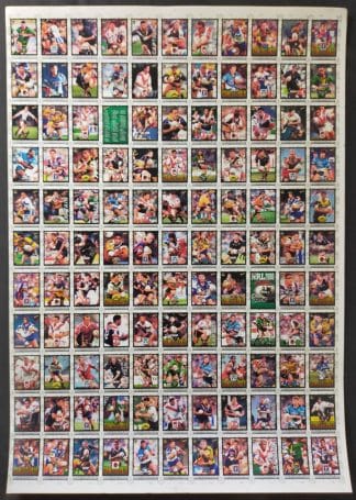 2000 Select NRL - Common Card Uncut Sheet